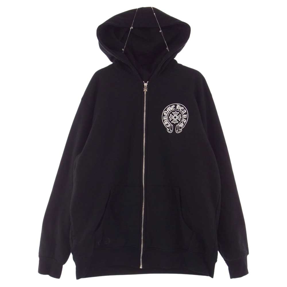 CHROME HEARTS クロムハーツ（原本無） ホノルル限定 ホースシュー ジップアップ フーディ パーカー ブラック系【中古】