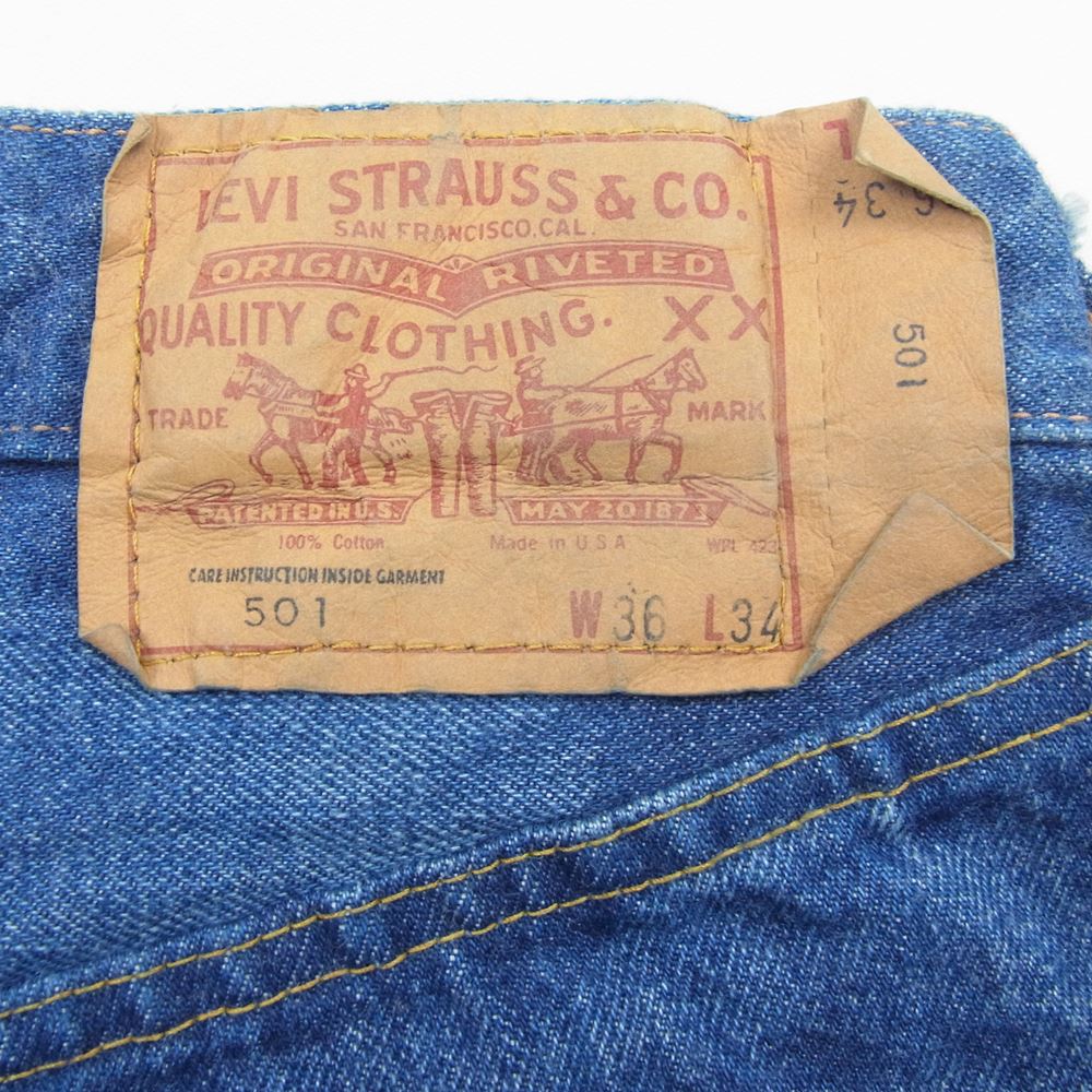 Levi's リーバイス ヴィンテージ オリジナル 501 66後期 small e デニム パンツ フラッシャー付属 インディゴブルー系 36【中古】