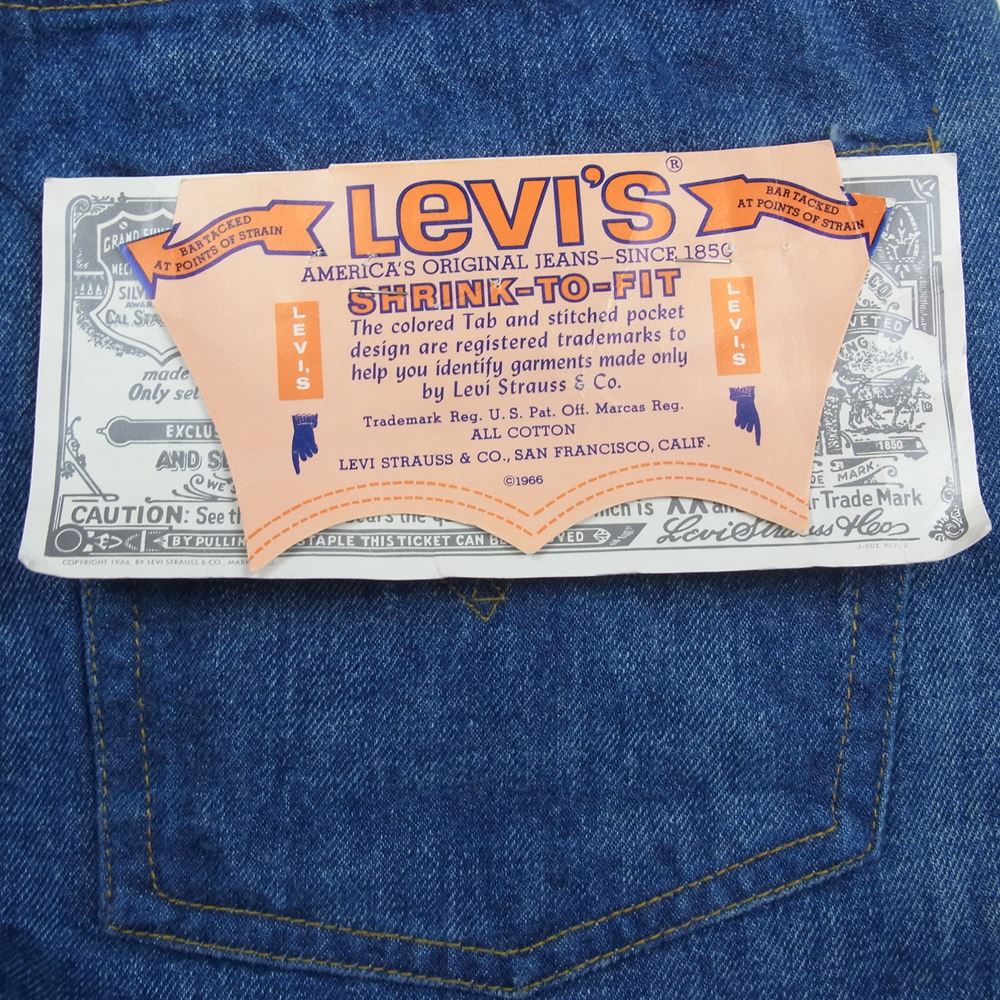 Levi's リーバイス ヴィンテージ オリジナル 501 66後期 small e デニム パンツ フラッシャー付属 インディゴブルー系 36【中古】