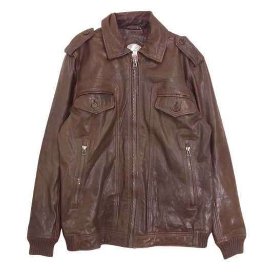 DIESEL ディーゼル ラム レザー ジャケット ブラウン系 S【中古】