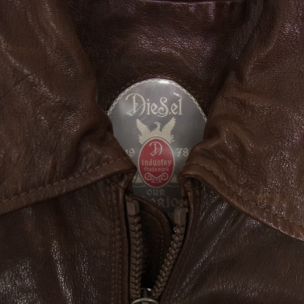 DIESEL ディーゼル ラム レザー ジャケット ブラウン系 S【中古】