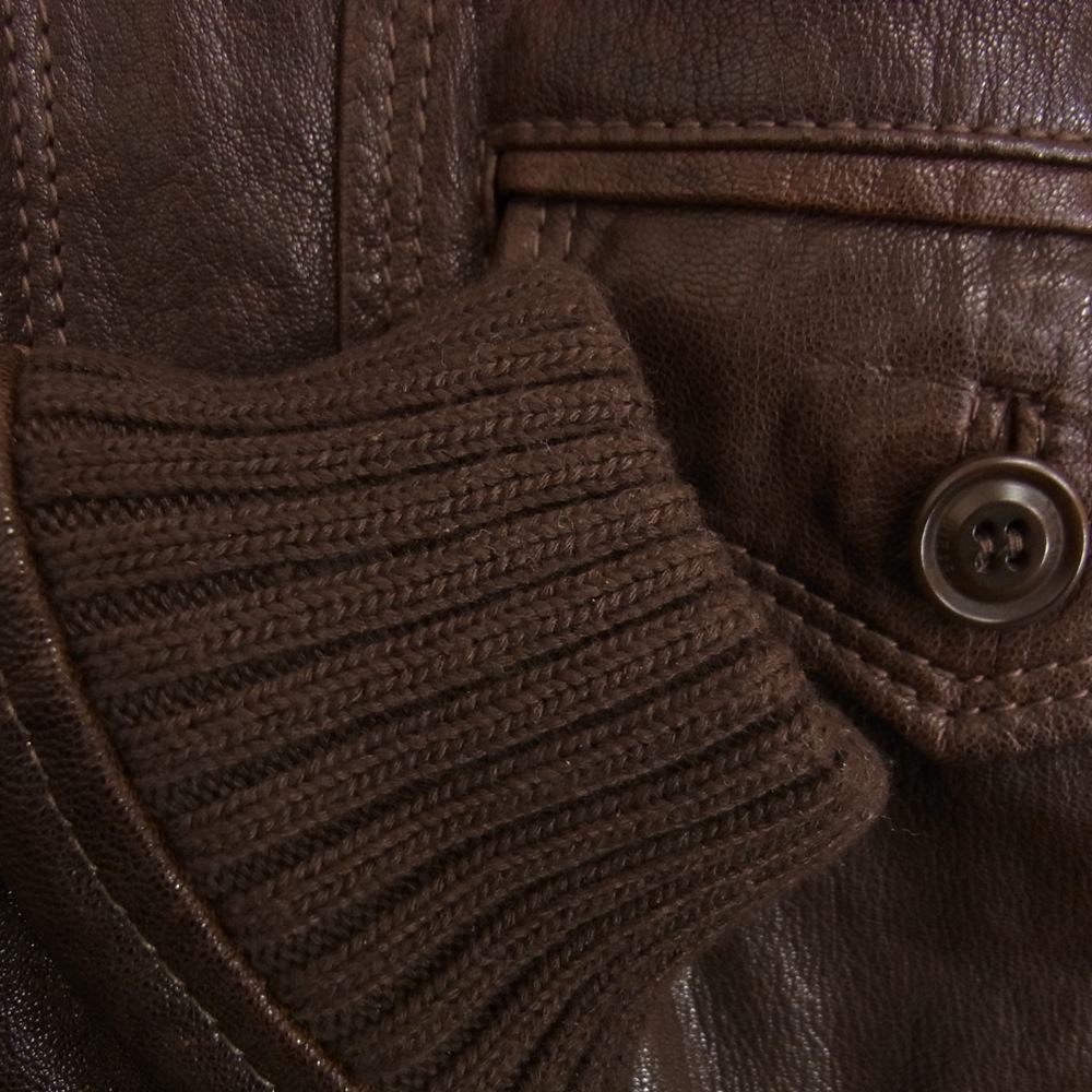 DIESEL ディーゼル ラム レザー ジャケット ブラウン系 S【中古】