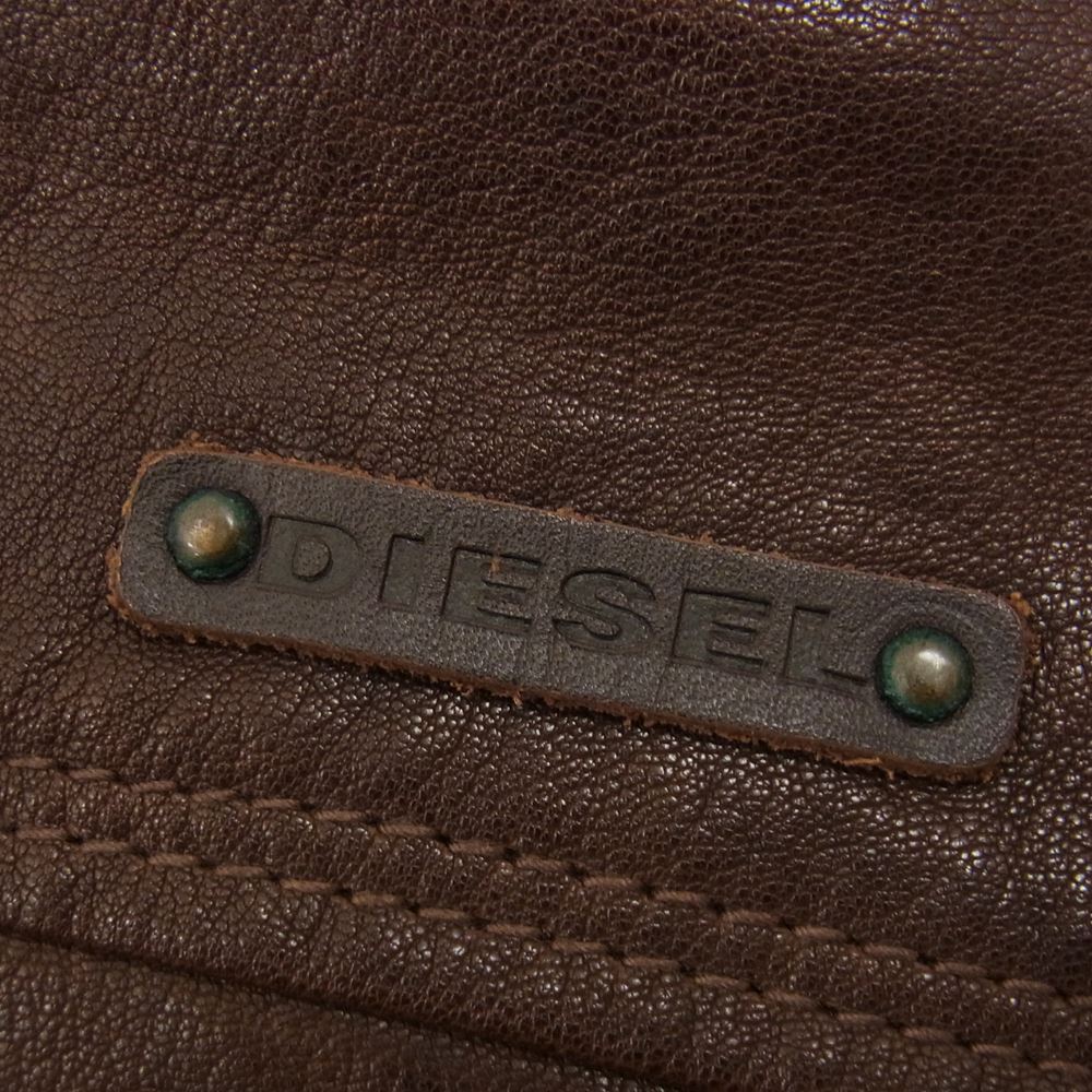 DIESEL ディーゼル ラム レザー ジャケット ブラウン系 S【中古】