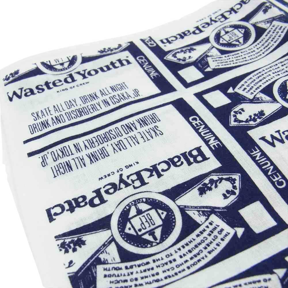 ブラックアイパッチ BEPSS21EI40 × Wasted youth ウエステッドユース バンダナ ホワイト系 ネイビー系【新古品】【未使用】【中古】