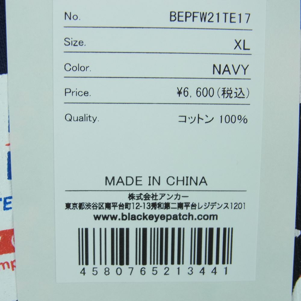 ブラックアイパッチ BEPFW21TE17 PRIORITY LABEL TEE 半袖 Tシャツ ネイビー系 NAVY XL【新古品】【未使用】【中古】