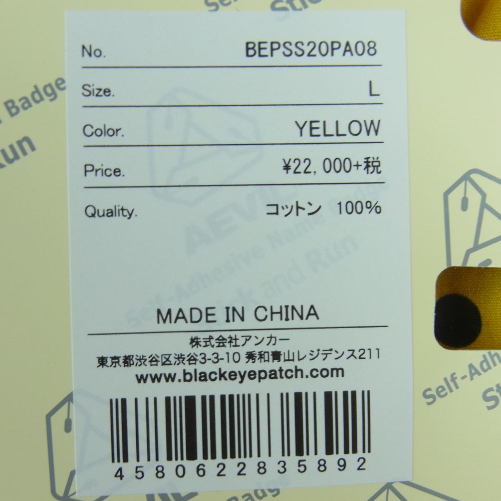 ブラックアイパッチ BEPSS20PA08 4EVER SHORTS フォーエバー ショーツ ハーフ ショート パンツ イエロー系 YELLOW L【新古品】【未使用】【中古】