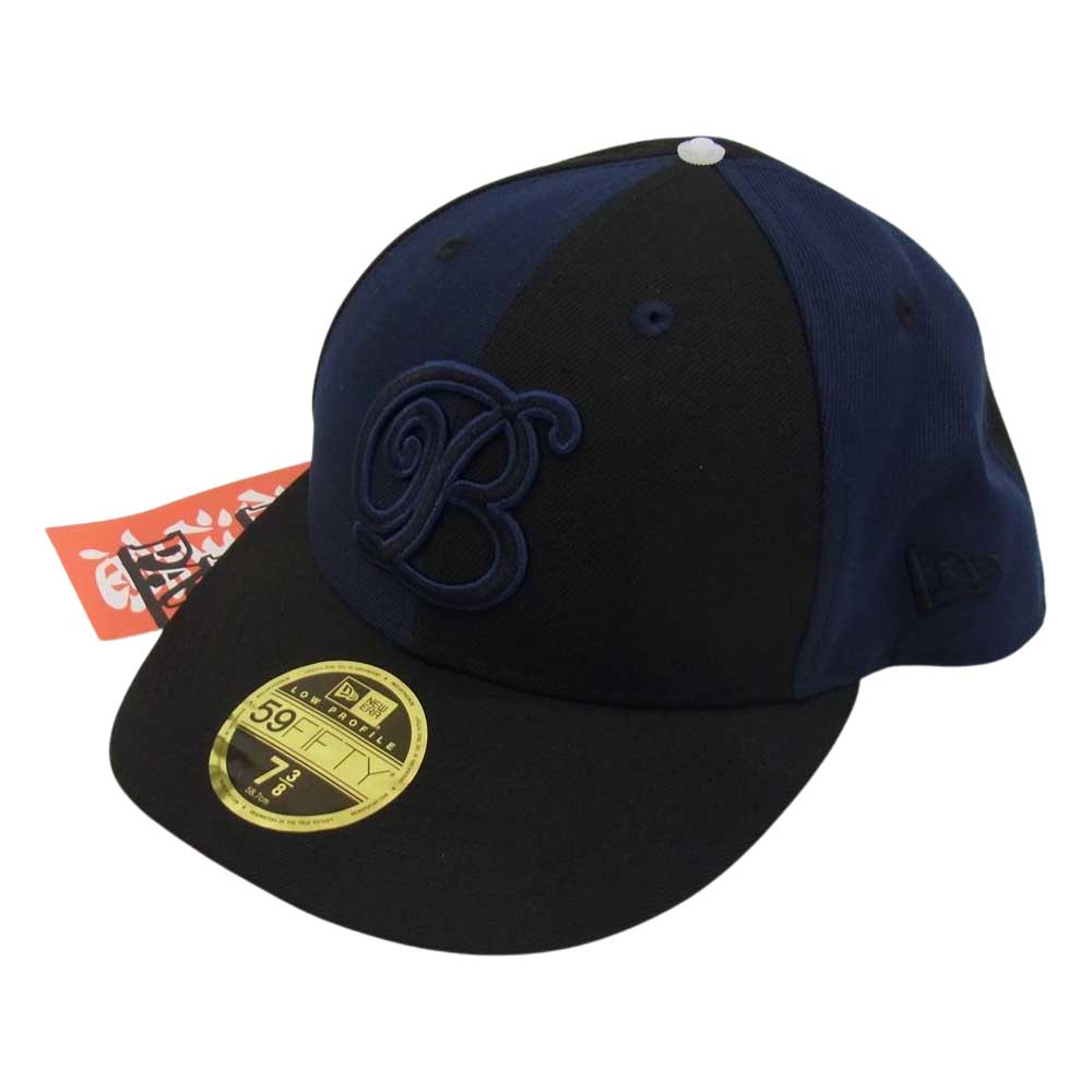 ブラックアイパッチ BEPSS22AC47 × NEW ERA 刺繍 キャップ ネイビー ブラック ブラック系 7 3/8【新古品】【未使用】【中古】