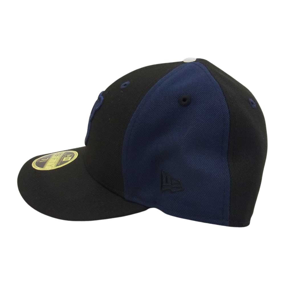 ブラックアイパッチ BEPSS22AC47 × NEW ERA 刺繍 キャップ ネイビー ブラック ブラック系 7 3/8【新古品】【未使用】【中古】