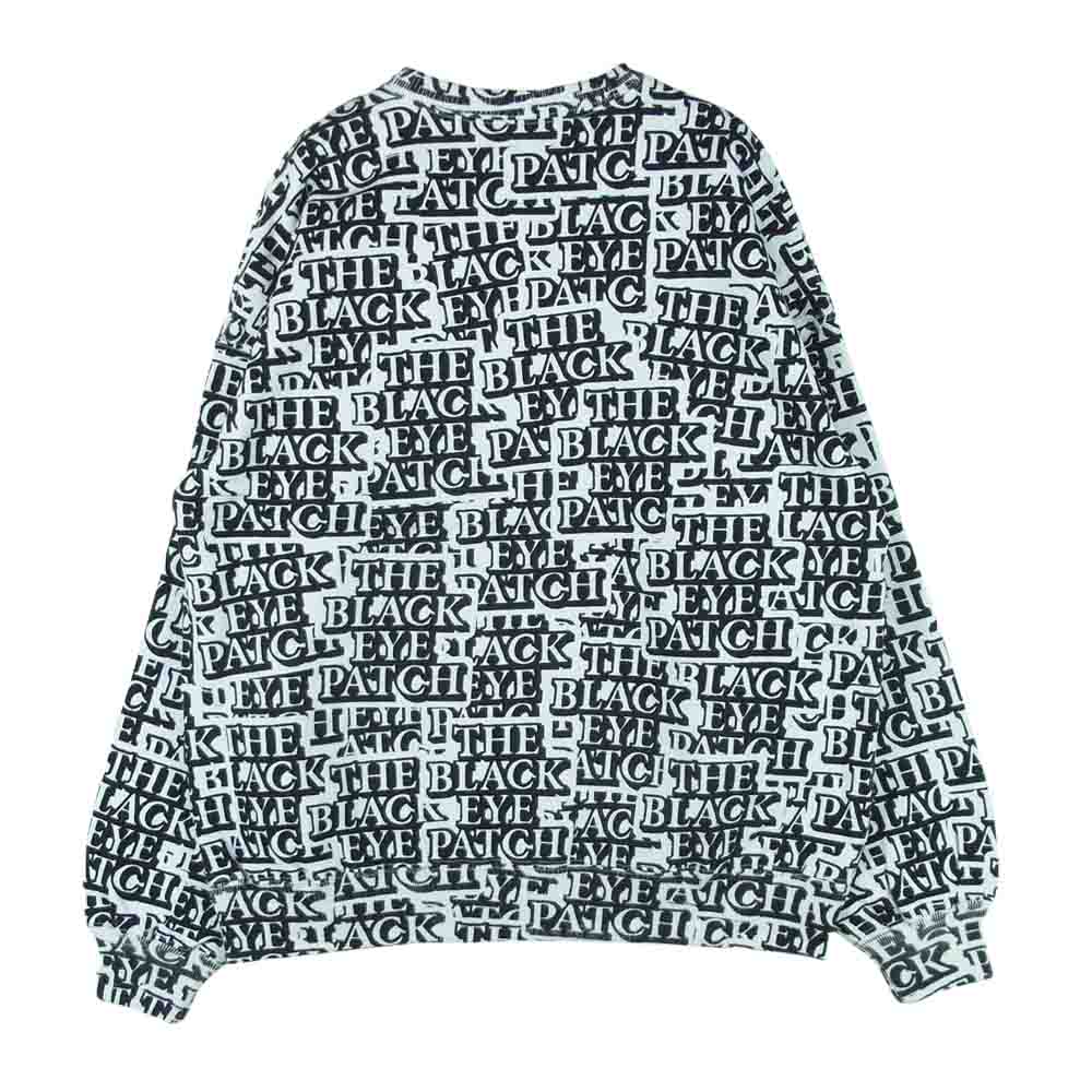 ブラックアイパッチ BEPFW20TP15 STICKER-COVERED CREW SWEAT ステッカー カバード クルー スウェット トレーナー ホワイト系 ブラック系 M【新古品】【未使用】【中古】