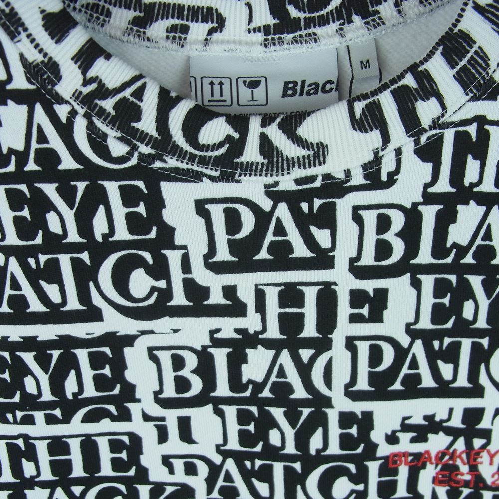 ブラックアイパッチ BEPFW20TP15 STICKER-COVERED CREW SWEAT ステッカー カバード クルー スウェット トレーナー ホワイト系 ブラック系 M【新古品】【未使用】【中古】