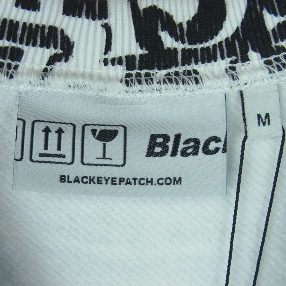 ブラックアイパッチ BEPFW20TP15 STICKER-COVERED CREW SWEAT ステッカー カバード クルー スウェット トレーナー ホワイト系 ブラック系 M【新古品】【未使用】【中古】