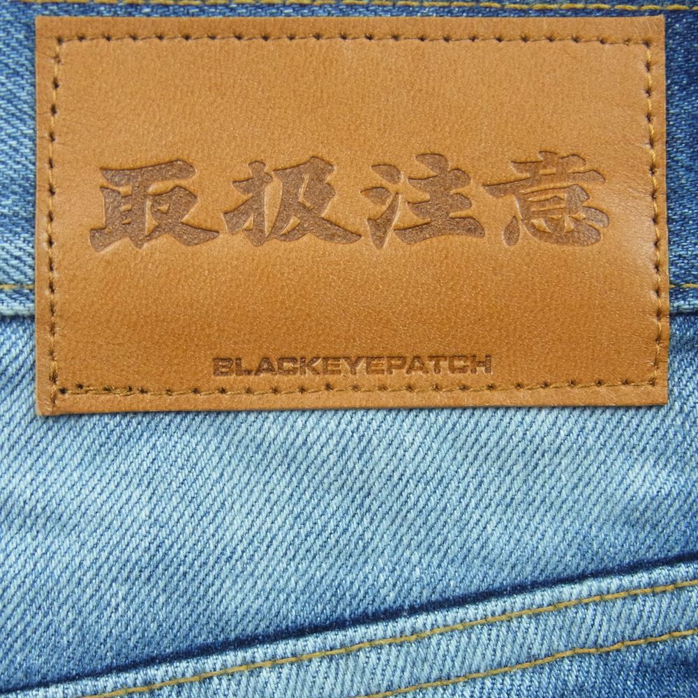 ブラックアイパッチ BEPFW21PA08 Emblem Baggy Jeans デニム パンツ インディゴブルー系 WASHED INDIGO 36 XL【新古品】【未使用】【中古】