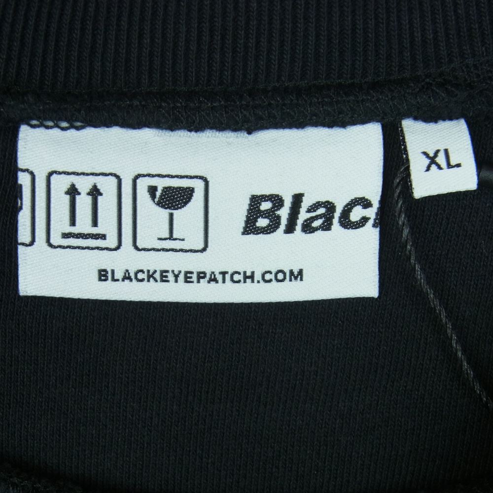 ブラックアイパッチ BEPSS21TP16 HANDLE WITH CARE CREW SWEAT クルー ネック スウェット トレーナー ブラック系 XL【新古品】【未使用】【中古】