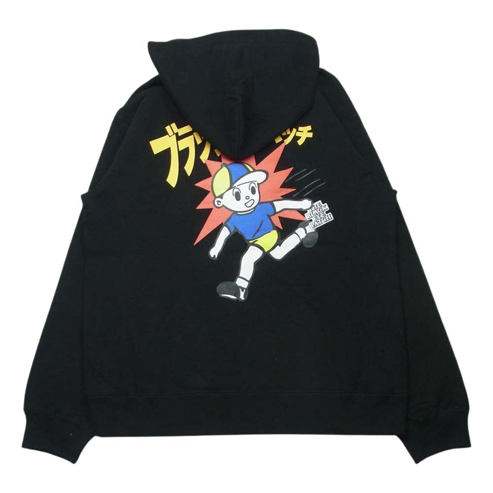 ブラックアイパッチ 21SS BEPSS21TP19 CHILDREN AT PLAY プリント スウェット パーカー フーディ ブラック系 M【新古品】【未使用】【中古】