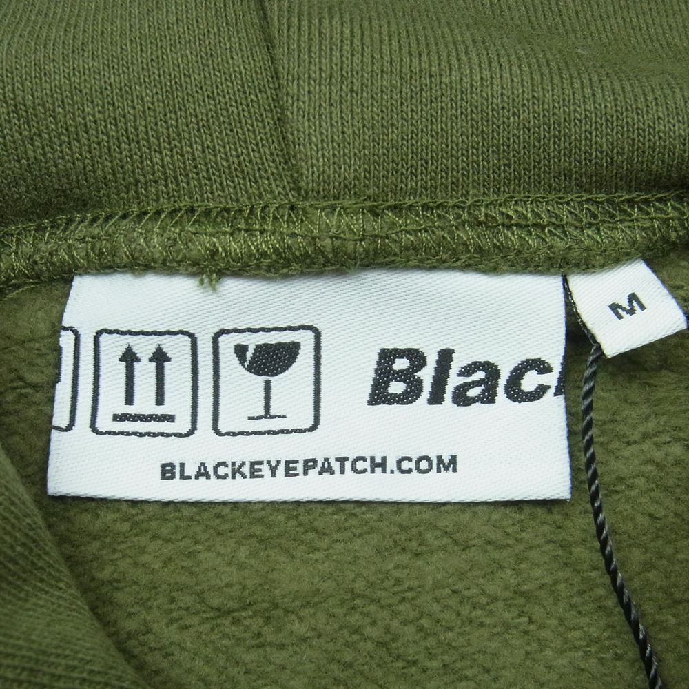 ブラックアイパッチ BEPSS21EI129 wasted youth ウェイステッドユース Label Hoodie ラベル フーディ パーカー グリーン系 OLIVE M【新古品】【未使用】【中古】