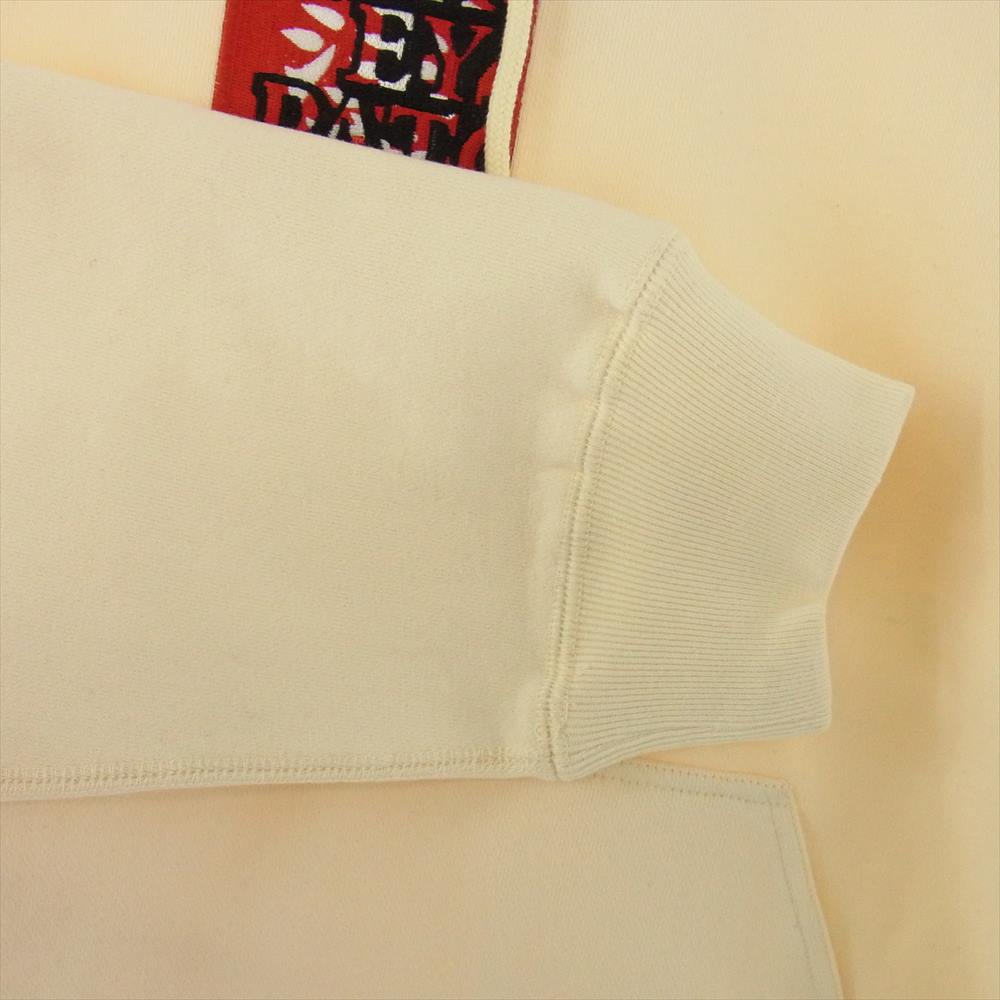 ブラックアイパッチ BEPFW21TP26 HANDLE WITH CARE LABEL HOODIE  ハンドル ウィズ ケア ラベル フーディー スエットパーカー オフホワイト系 M【新古品】【未使用】【中古】