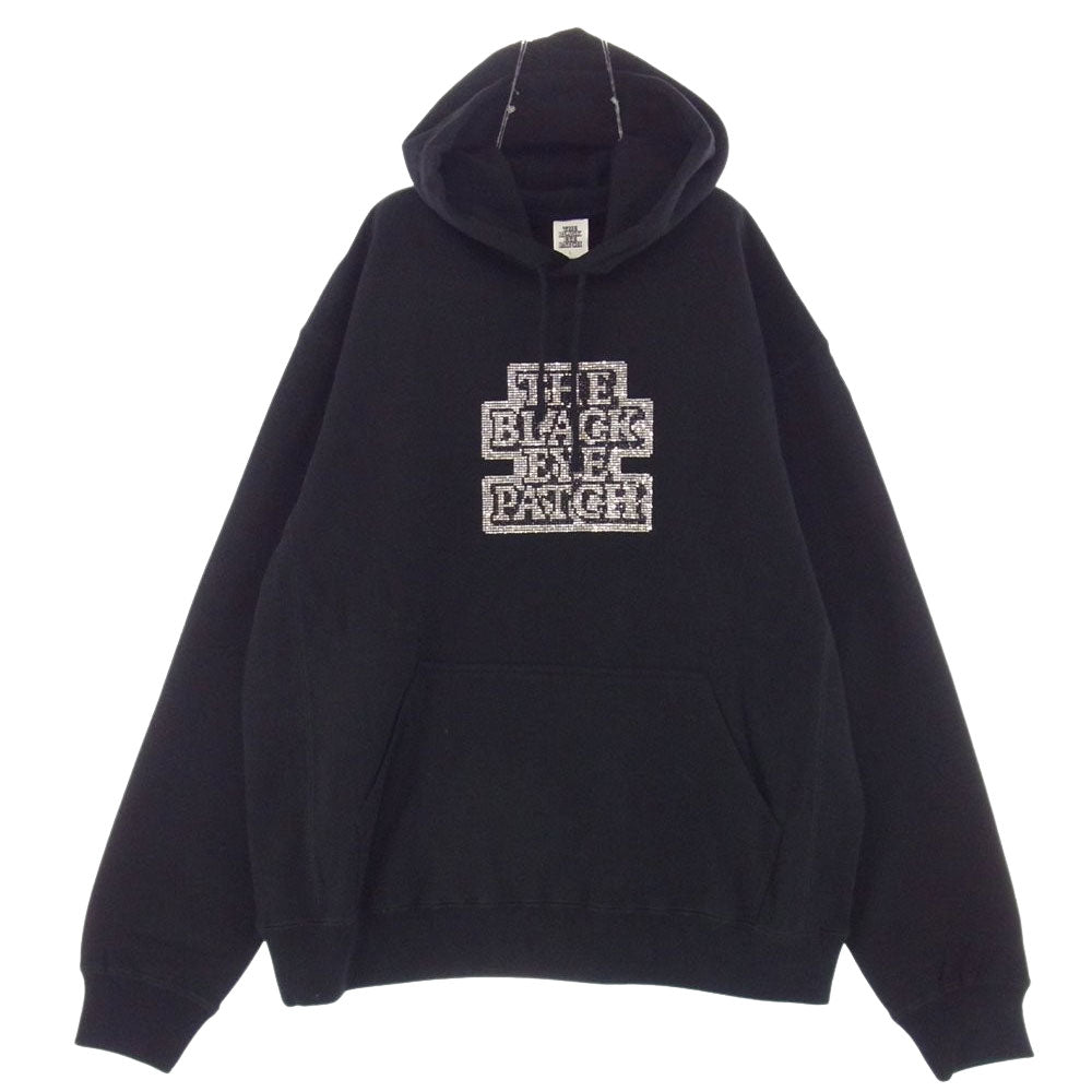 ブラックアイパッチ  BEPSS22TP26  RHINESTONE OG LABEL HOODIE ラインストーン ラベル フーディースエット ブラック系 L【新古品】【未使用】【中古】