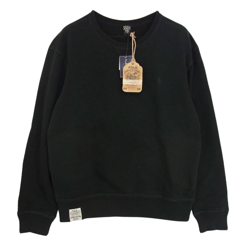 POLO RALPH LAUREN ポロ・ラルフローレン 国内正規品 裏地サーマル プルオーバー スウェット ブラック系 L【極上美品】【中古】