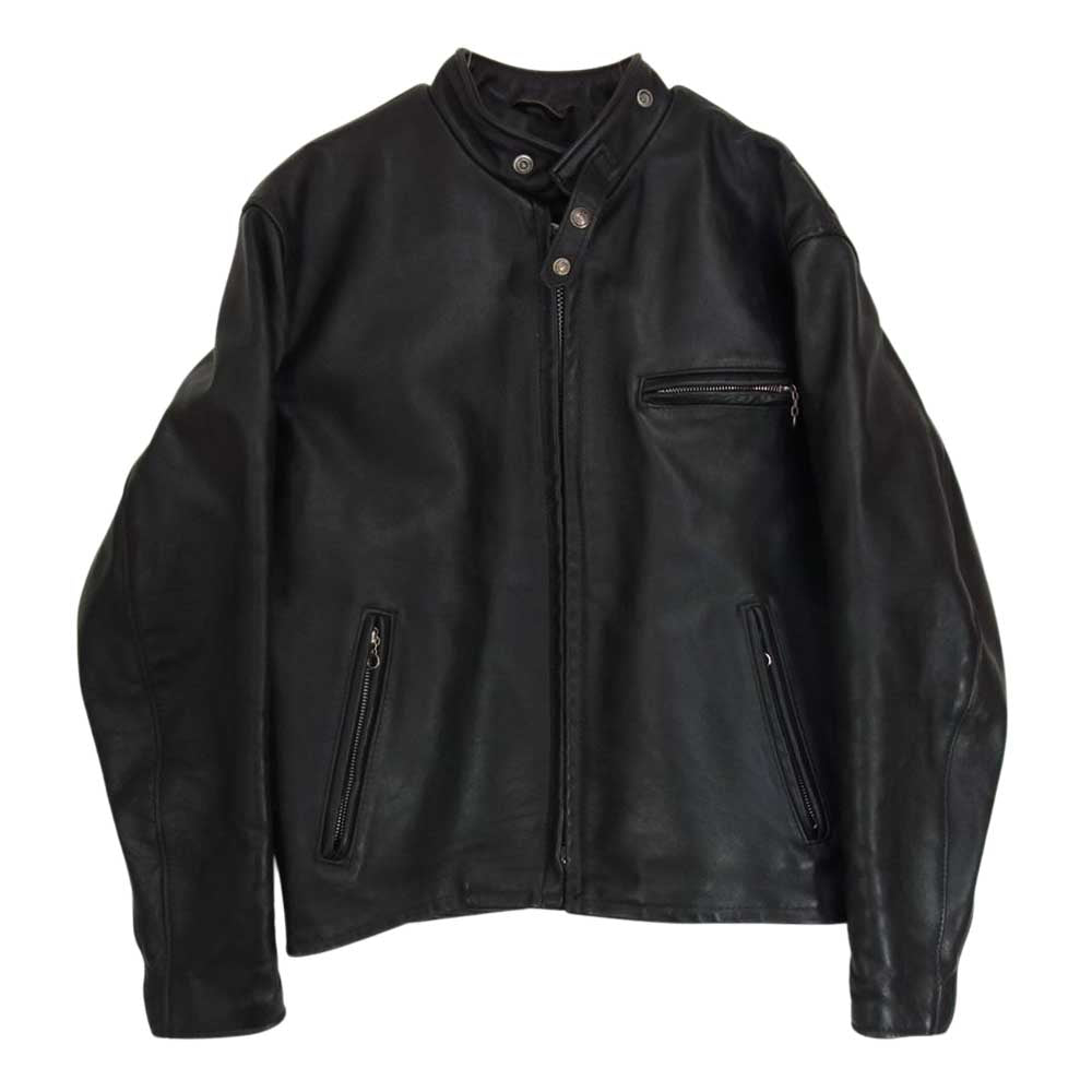 schott ショット 641 ライナー付き シングルライダース  ブラック系 42【中古】