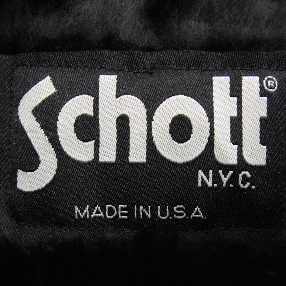 schott ショット 641 ライナー付き シングルライダース  ブラック系 42【中古】