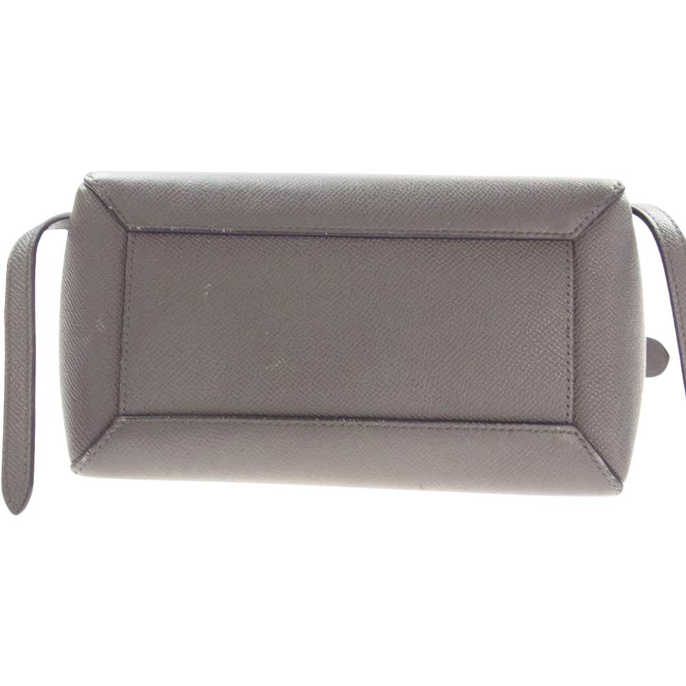CELINE セリーヌ ベルトバッグ ナノ グレインカーフ ハンド バッグ グレー系【中古】