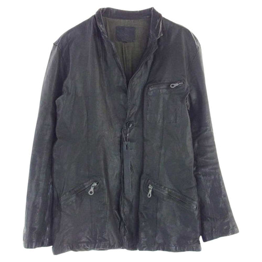 ISAMUKATAYAMA BACKLASH イサムカタヤマバックラッシュ 1772-05  イタリアンショルダー 0.6mm 製品染め レザー テーラードジャケット M【中古】