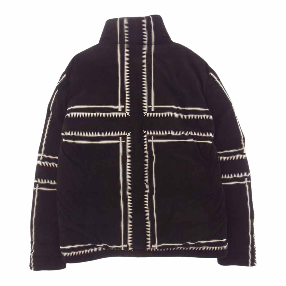 ISAMUKATAYAMA BACKLASH イサムカタヤマバックラッシュ 22AW  1997-02 カンガルースエードレザー クロスプリント ダウンジャケット ブラック系 ホワイト系 M【中古】