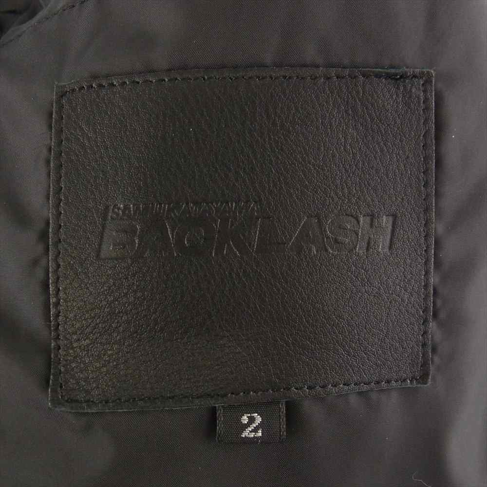 ISAMUKATAYAMA BACKLASH イサムカタヤマバックラッシュ 22AW  1997-02 カンガルースエードレザー クロスプリント ダウンジャケット ブラック系 ホワイト系 M【中古】