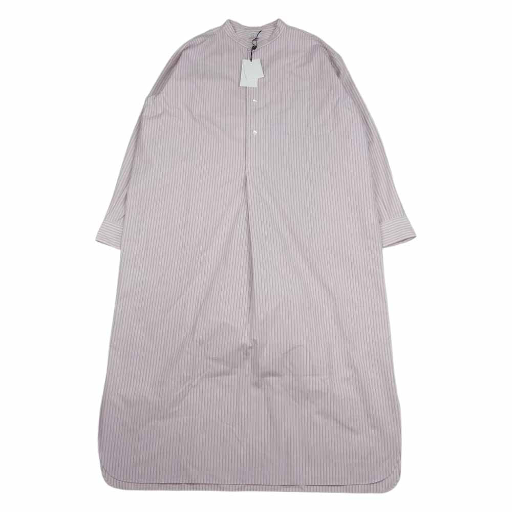 リノ L2101-DR001 BAND COLLAR PULLOVER DRESS  バンドカラー シャツ ワンピース ピンク系 00【極上美品】【中古】