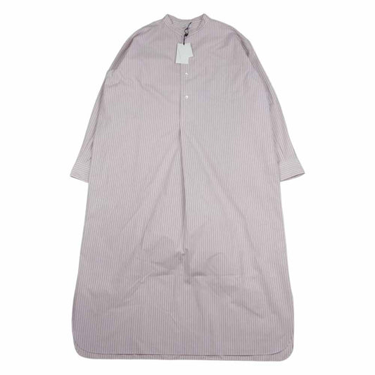 リノ L2101-DR001 BAND COLLAR PULLOVER DRESS  バンドカラー シャツ ワンピース ピンク系 00【極上美品】【中古】