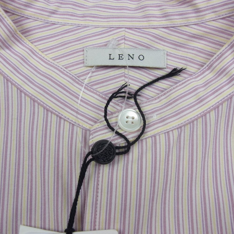 リノ L2101-DR001 BAND COLLAR PULLOVER DRESS  バンドカラー シャツ ワンピース ピンク系 00【極上美品】【中古】
