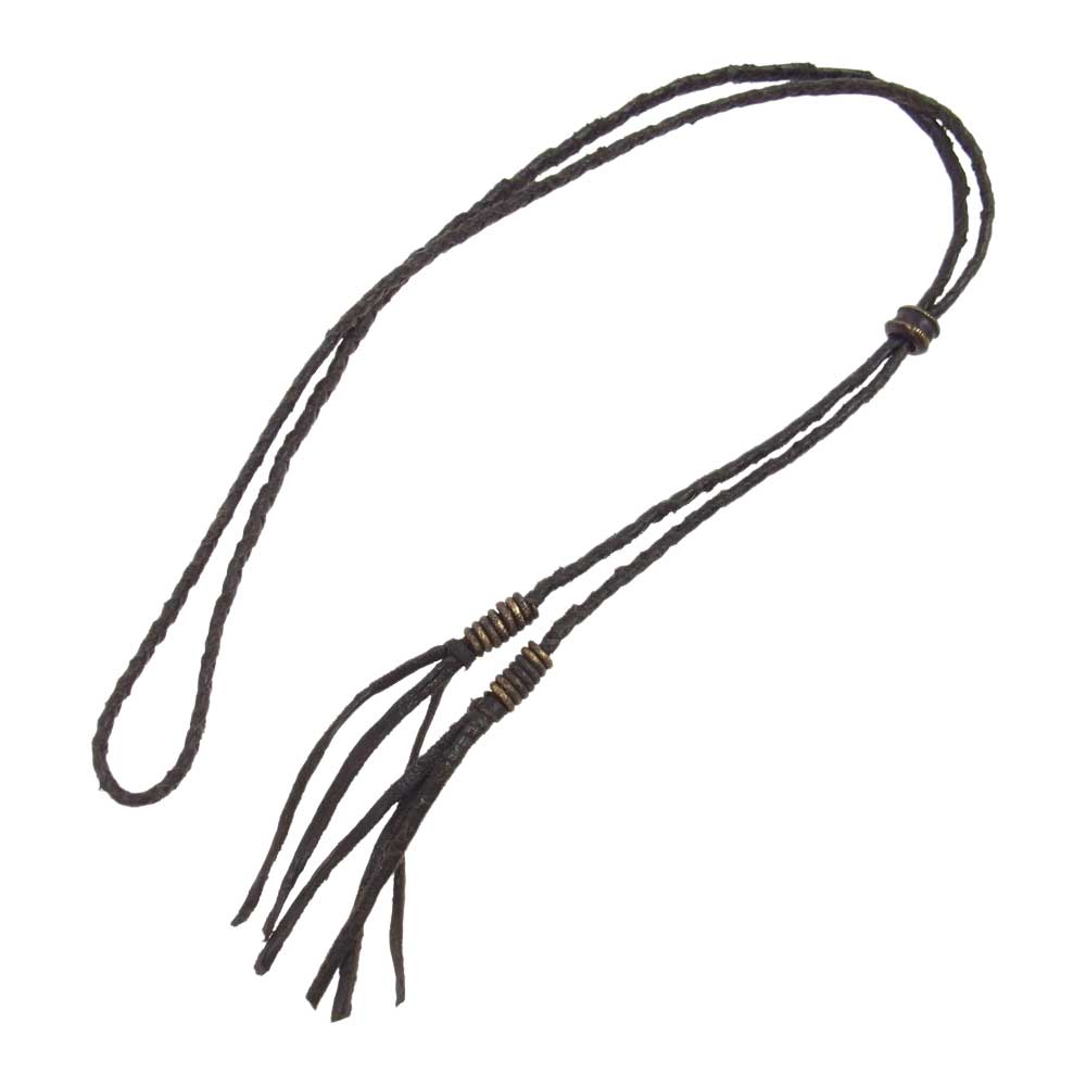 ブロウバイジュンウエゾノ レザー ループタイ ネックレス ブラック系 ダークブラウン系【中古】