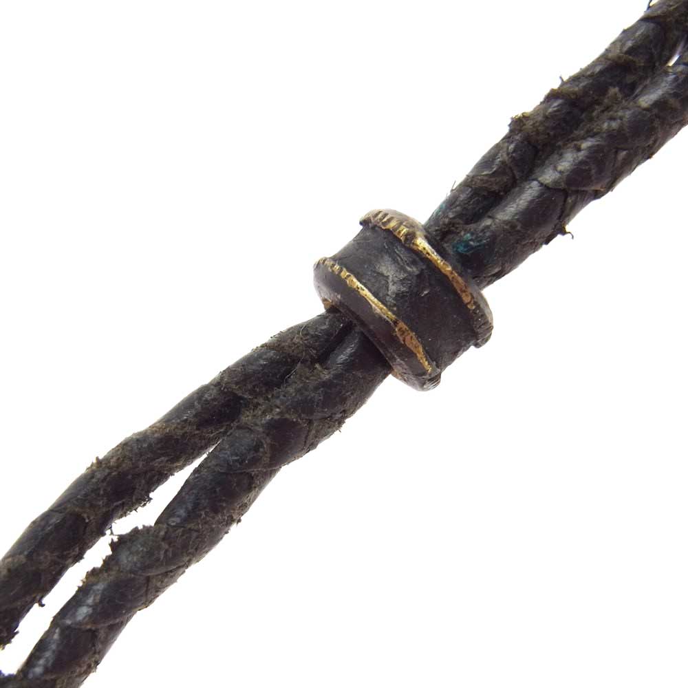 ブロウバイジュンウエゾノ レザー ループタイ ネックレス ブラック系 ダークブラウン系【中古】