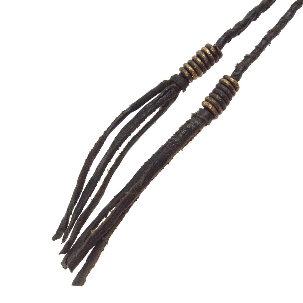 ブロウバイジュンウエゾノ レザー ループタイ ネックレス ブラック系 ダークブラウン系【中古】