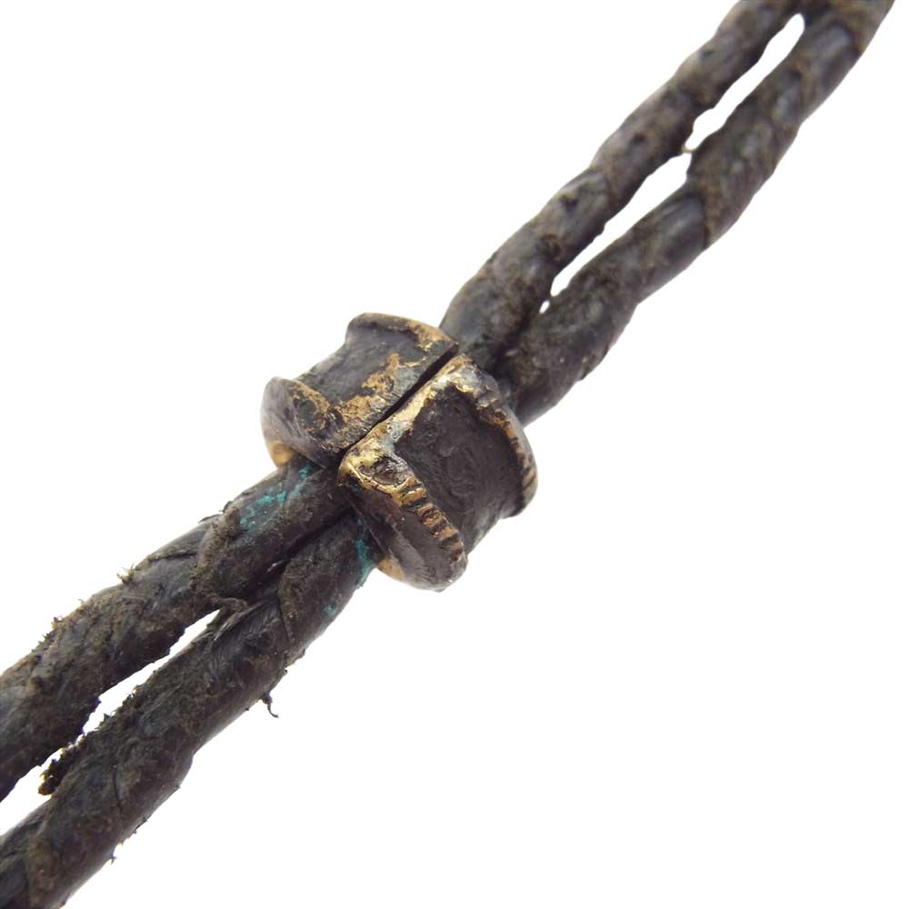 ブロウバイジュンウエゾノ レザー ループタイ ネックレス ブラック系 ダークブラウン系【中古】