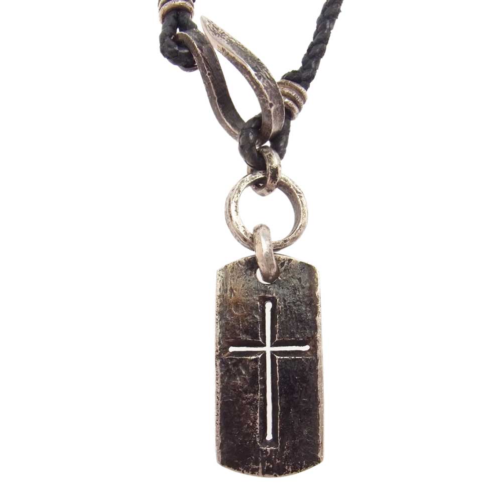 ISAMUKATAYAMA BACKLASH イサムカタヤマバックラッシュ J474-47 JUNUEZONO ジュンウエゾノ SILVER1000 純銀 DOG TAG CROSS NECKLACE ドッグタグ クロス ネックレス シルバー系【中古】