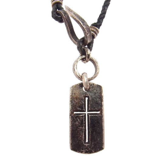 ISAMUKATAYAMA BACKLASH イサムカタヤマバックラッシュ J474-47 JUNUEZONO ジュンウエゾノ SILVER1000 純銀 DOG TAG CROSS NECKLACE ドッグタグ クロス ネックレス シルバー系【中古】