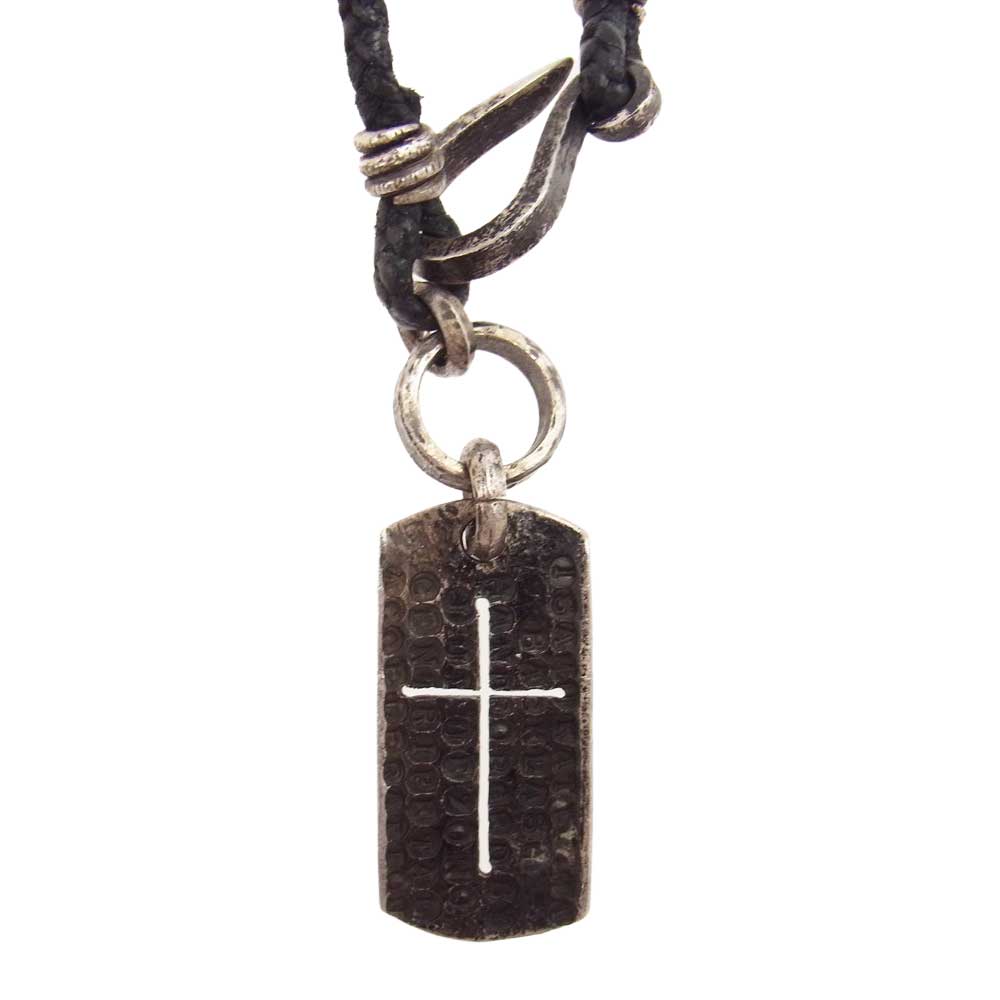 ISAMUKATAYAMA BACKLASH イサムカタヤマバックラッシュ J474-47 JUNUEZONO ジュンウエゾノ SILVER1000 純銀 DOG TAG CROSS NECKLACE ドッグタグ クロス ネックレス シルバー系【中古】