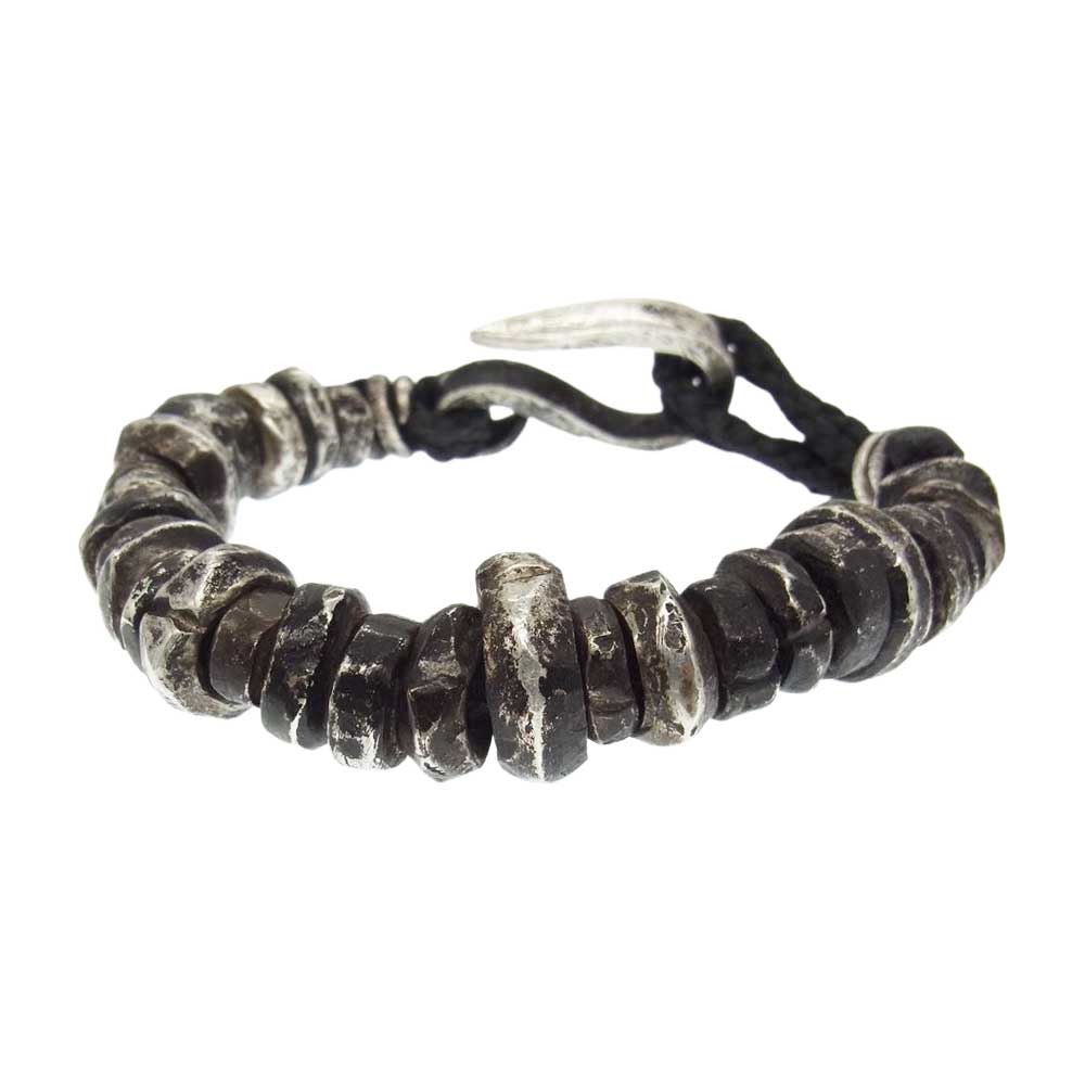 ISAMUKATAYAMA BACKLASH イサムカタヤマバックラッシュ  J-474-26 JUNUEZONO ジュンウエゾノ SILVER1000 Beads Brace 純銀 ビーズ ブレスレット ブラック系 シルバー系【中古】