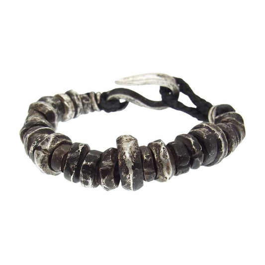 ISAMUKATAYAMA BACKLASH イサムカタヤマバックラッシュ  J-474-26 JUNUEZONO ジュンウエゾノ SILVER1000 Beads Brace 純銀 ビーズ ブレスレット ブラック系 シルバー系【中古】