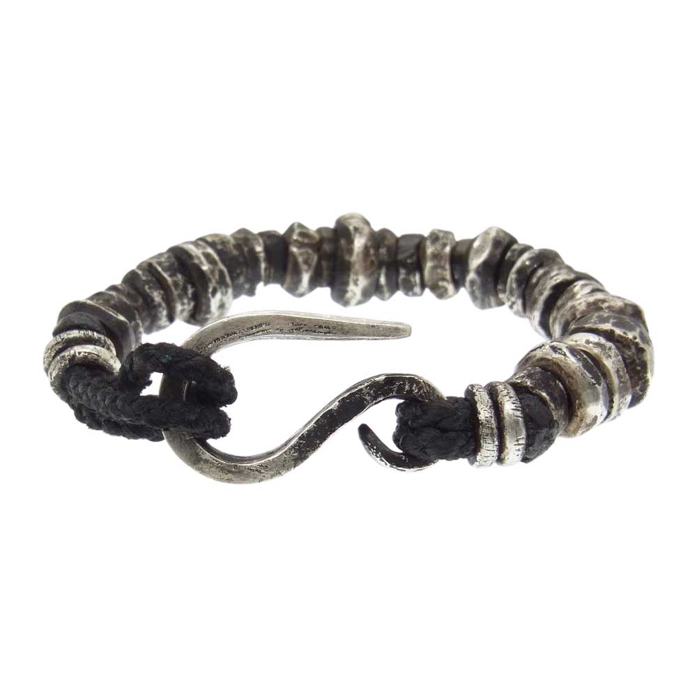 ISAMUKATAYAMA BACKLASH イサムカタヤマバックラッシュ  J-474-26 JUNUEZONO ジュンウエゾノ SILVER1000 Beads Brace 純銀 ビーズ ブレスレット ブラック系 シルバー系【中古】