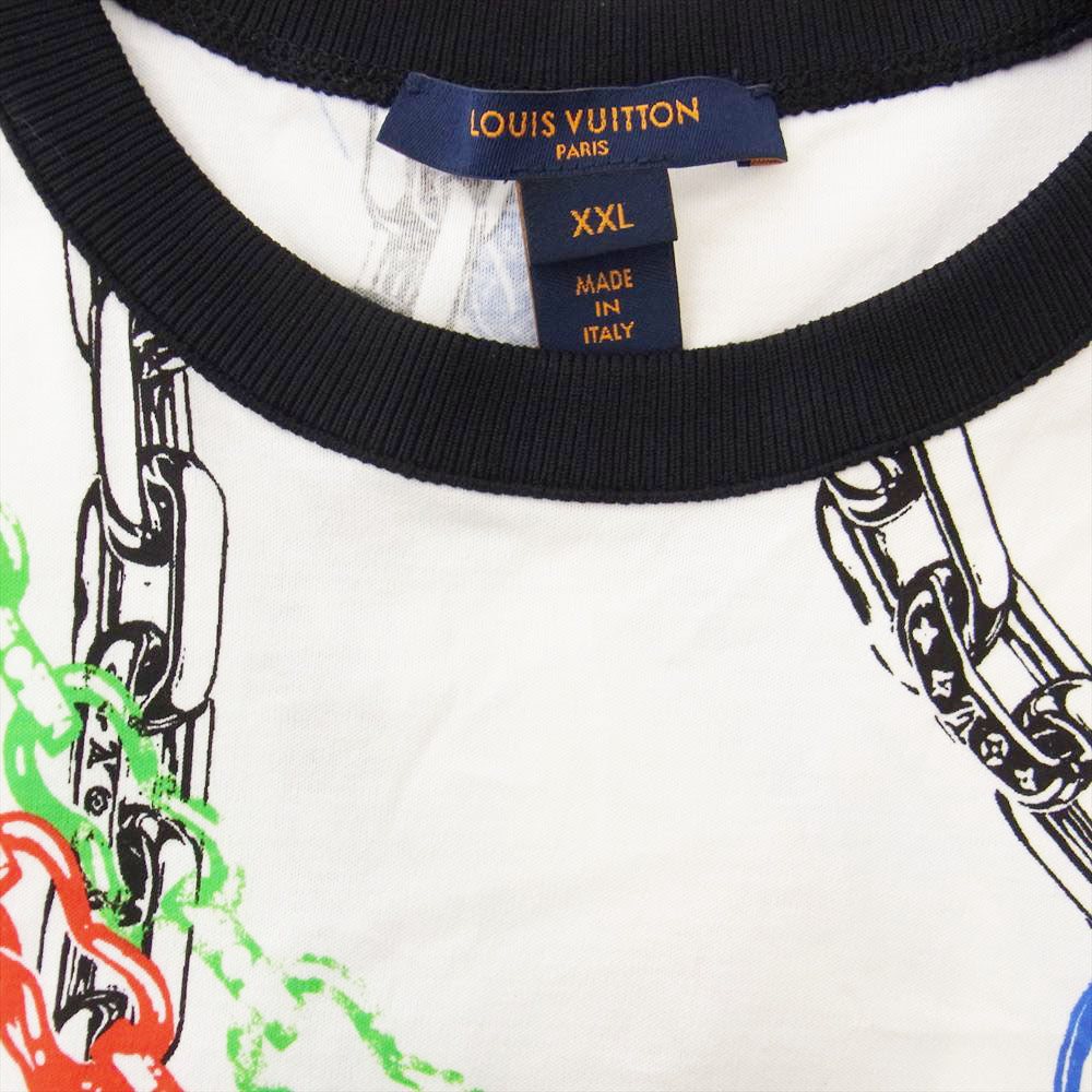 LOUIS VUITTON ルイ・ヴィトン 1A92NG チェーン プリント シャツ ワンピース マルチカラー系 XXL【美品】【中古】
