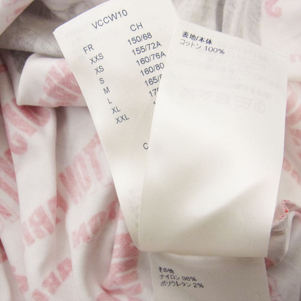 LOUIS VUITTON ルイ・ヴィトン 21AW スランテッド シグネチャー ベース 半袖 Tシャツ ホワイト系 レッド系 XXL【極上美品】【中古】