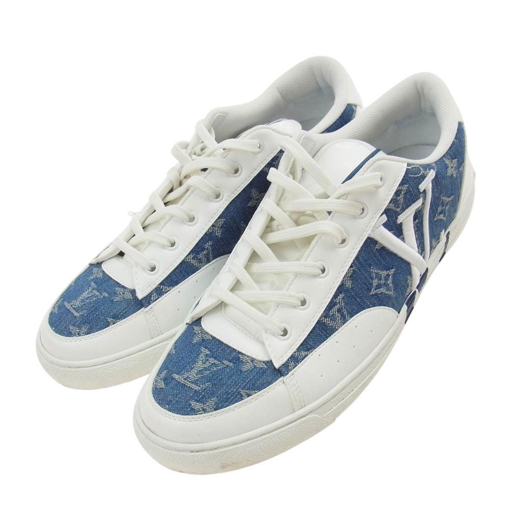 LOUIS VUITTON ルイ・ヴィトン 1AA47Y チャーリー ライン デニム ローカット スニーカー ホワイト系 インディゴブルー系 9【中古】