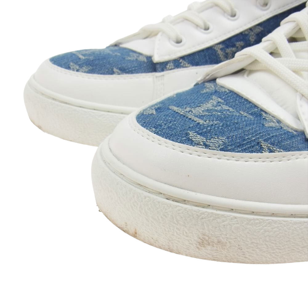 LOUIS VUITTON ルイ・ヴィトン 1AA47Y チャーリー ライン デニム ローカット スニーカー ホワイト系 インディゴブルー系 9【中古】