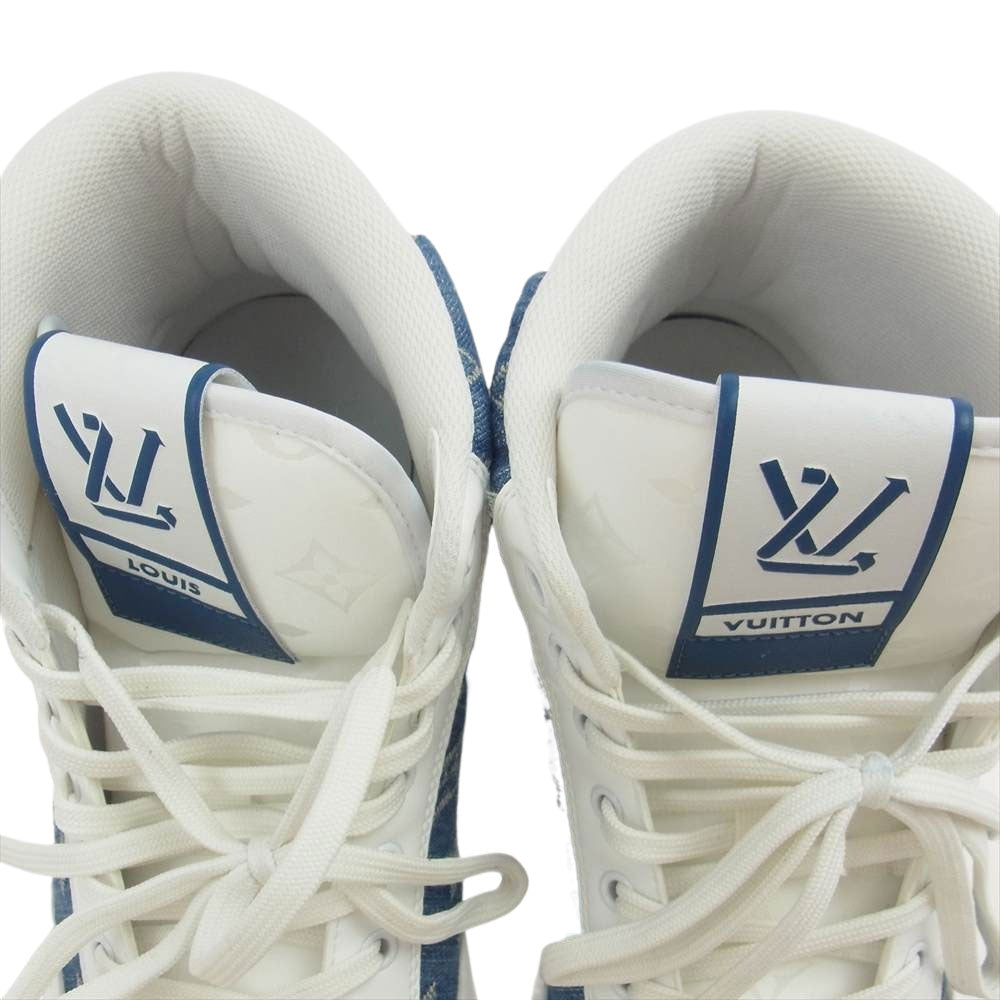 LOUIS VUITTON ルイ・ヴィトン 1AA47E チャーリー ライン デニム スニーカー ホワイト系 インディゴブルー系 9【中古】