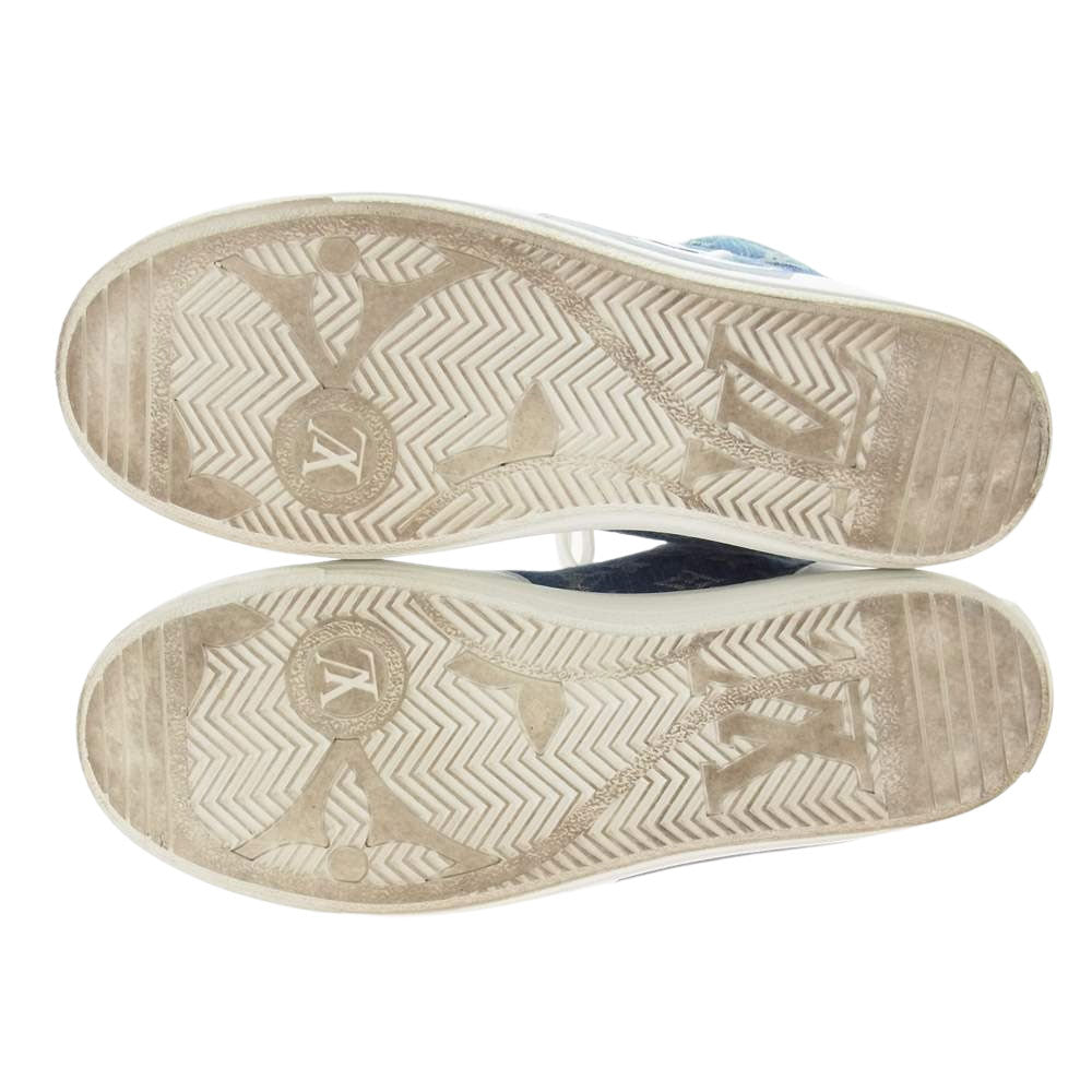 LOUIS VUITTON ルイ・ヴィトン 1AA47E チャーリー ライン デニム スニーカー ホワイト系 インディゴブルー系 9【中古】