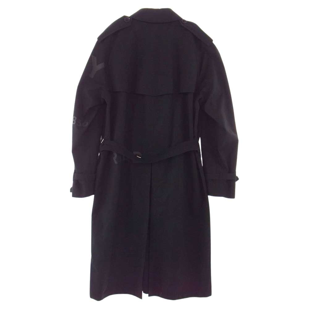 BURBERRY バーバリー ホースフェリー プリント コットンギャバジン トレンチコート ブラック系 50【美品】【中古】