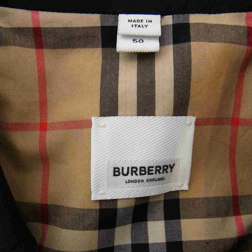 BURBERRY バーバリー ホースフェリー プリント コットンギャバジン トレンチコート ブラック系 50【美品】【中古】