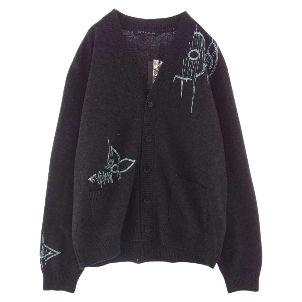 LOUIS VUITTON ルイ・ヴィトン 1AAT4V LV フリークエンシー モヘア カーディガン ダークグレー系 XL【新古品】【未使用】【中古】